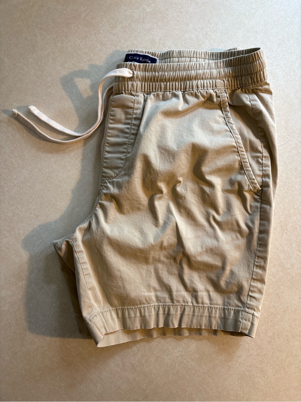 Club Room Men's 6” Khaki Elastic-Waist Casual Shorts